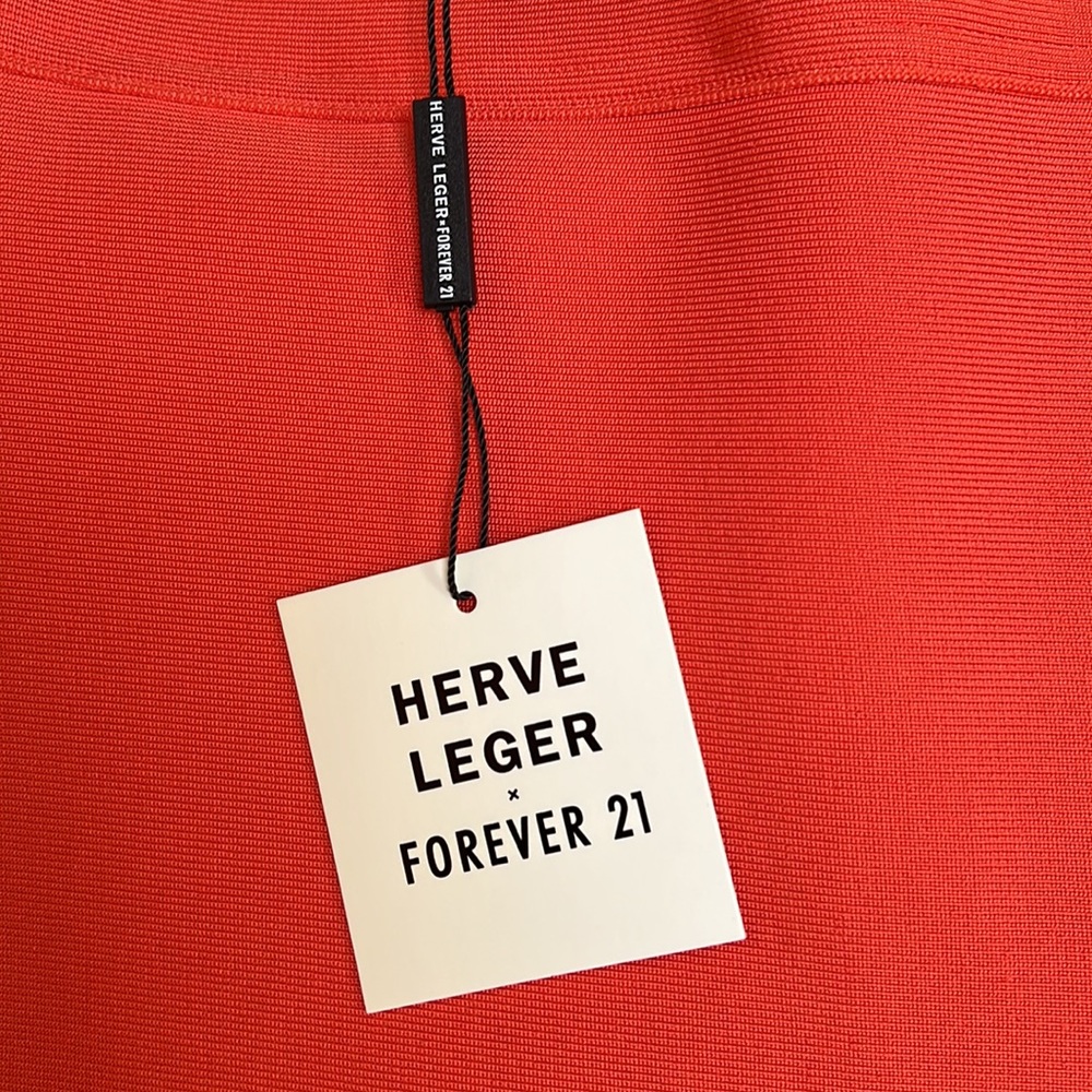 Herve Leger Forever 21 Midi Skirt Orange